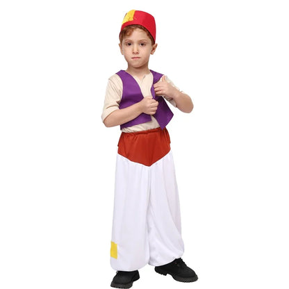 Halloween Prince Aladdin Costume Boys Fairy Tale Anime Role Play Outfits Party Dress Up