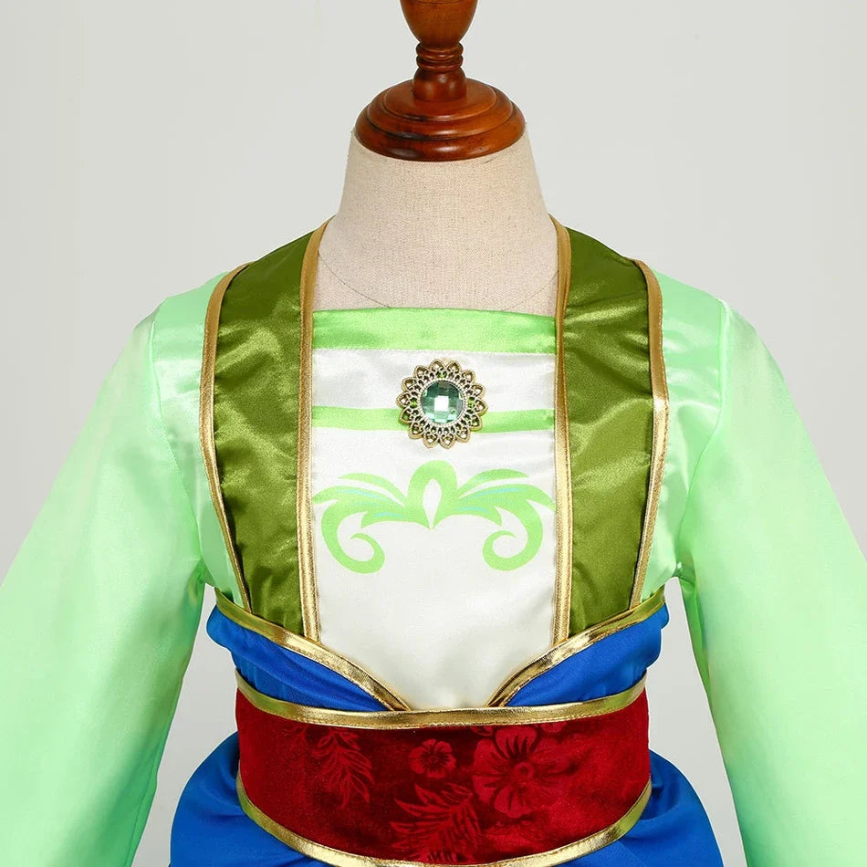 Girl Hua Mulan Princess Costume Children Chinese Hanfu Dress Costumes of Ancient Chinese Person Halloween Carnival Clothing
