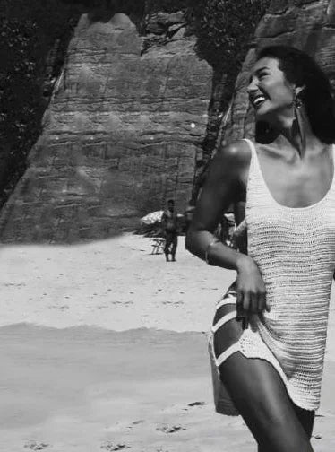 Sexy U Neck Sleeveless Knit Horizontal Stripes Side Cut Out Beach Vacation Dress 2026 Summer Beachwear Women's Mini Dresses K90