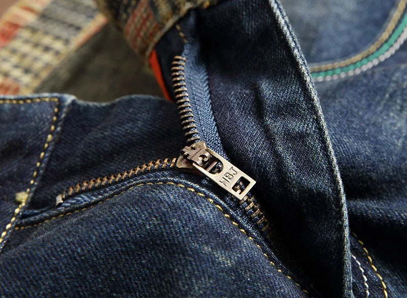 2026 New Men's Yellow Jeans, Blue Stretch Biker Trousers, Broken Hole Jeans, Fashion Popular Men Denim Pants Big Size 29-42