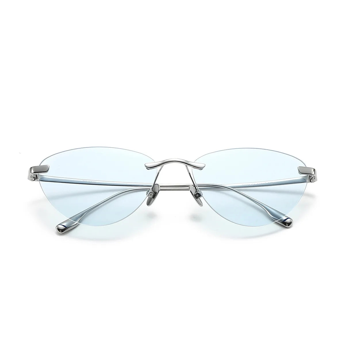 Frameless Cat Eye Sunglasses Fashion New Irregular Sun Glasses Titanium Men Driving Glasses Women Outdoor UV Resistant Eyewear