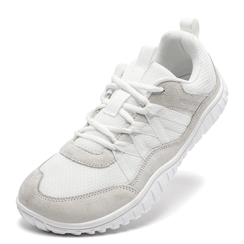 Wide Toe Walking Shoes Men Women Non Slip Outdoor Sneakers Lace Up Mesh Breathable Running Shoes