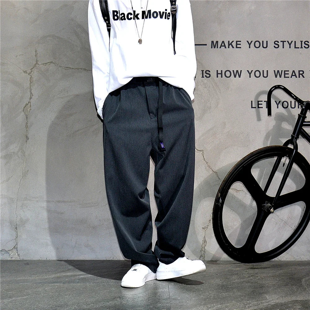 Japanese Vintage Casual Baggy Pants Mens Clothing High Quality Trend Straight Pants Fashion Loose Trousers Streetwear Pants Male