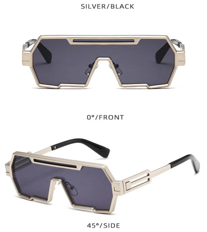 Steampunk Sunglasses For Men Vintage Designer Punk Fashion Glasses Retro One-Pieces Gafas De Sol Hombre Lunette De Soleil Homme