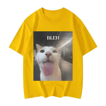 Bleh Funny Cat Meme Graphic Printed T Shirts Women Clothing Fashion Trend T-shirts Summer Casual Short Sleeve Clothing