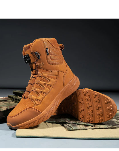 New Men Tactical Boots Brand Army Boot Military Ankle Hiking Shoes Safety Desert Work Climbing Shoes Waterproof High Quality