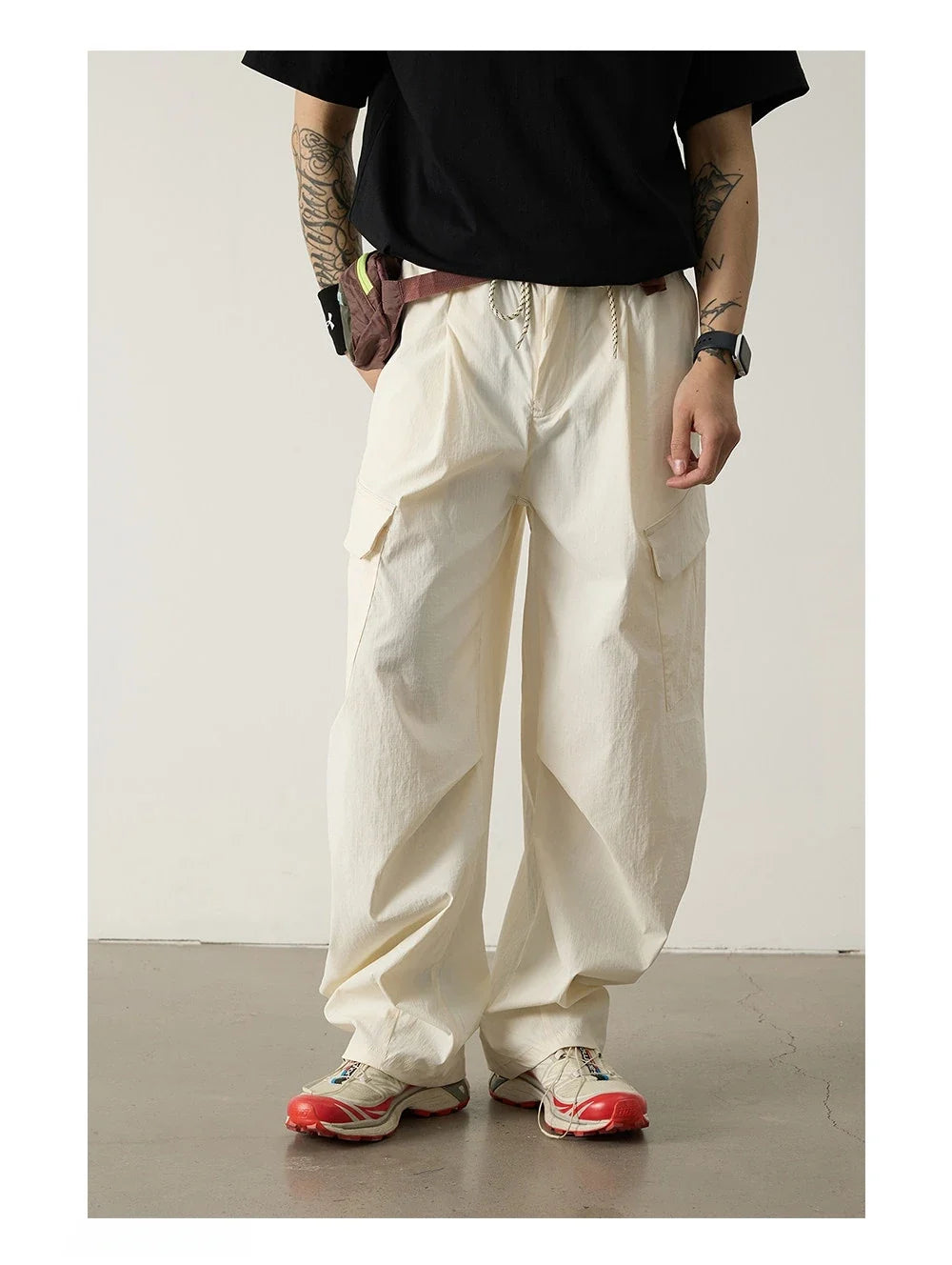 Unisex Outdoor Quick Dry Lightweight Techwear Hiking Cargo Pants Loose Fit Casual Sports Spring Summer Thin Long Pants Trendy