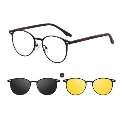New Style 3 In 1 Metal Magnet Clip On Polarized Sunglasses Men Women Luxury Brand Design Sun Glasses Frame Eyewear UV400