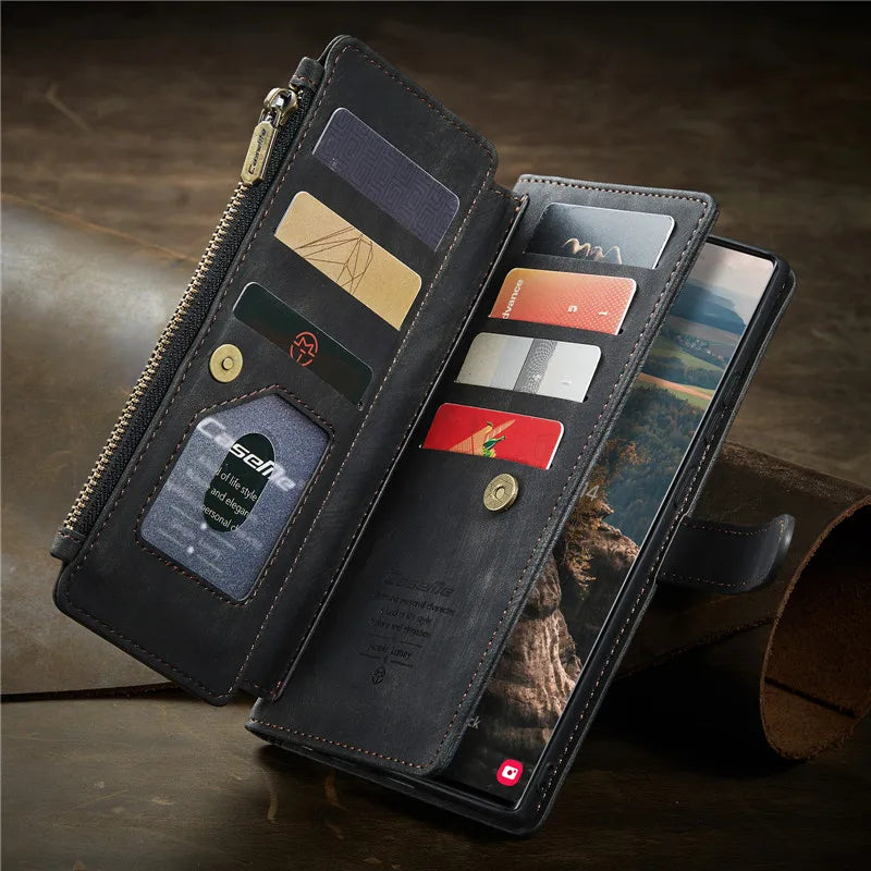 Flip Leather Phone Case For Samsung Galaxy S25 Edge S24 S26 Ultra S23 FE S22 S21 S20 Plus Note20 A16 A56 A17 A37 A57 Wallet Etui