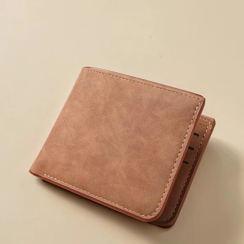 2026 Nouveau Portefeuille Homme Court Pince à Billets Zippé Cuir Souple Léger Simple