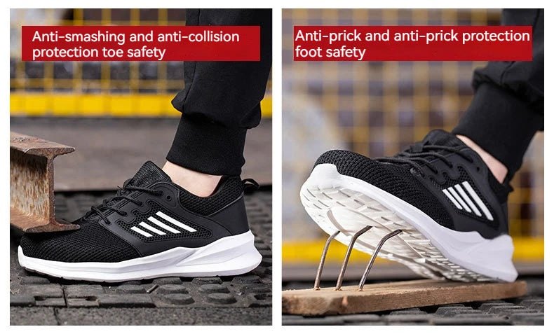 Safety Work Shoes Steel Toe Protective Boots Women Men Anti-Punctur Work Boots Indestructible Safety Shoes Outdoor Sneaker