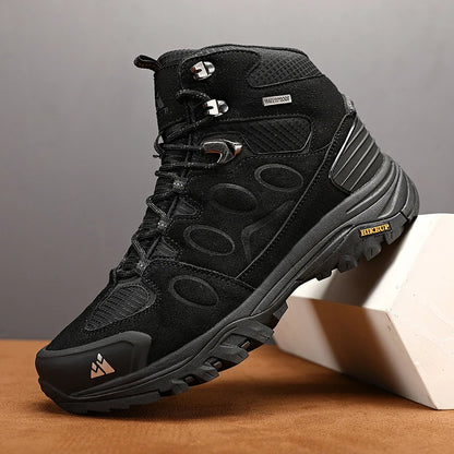 High-Top Men Hiking Boot Winter Outdoor Shoes Lace-Up Non-slip Outdoor Sports Casual Trekking Boots Man Waterproof Suede