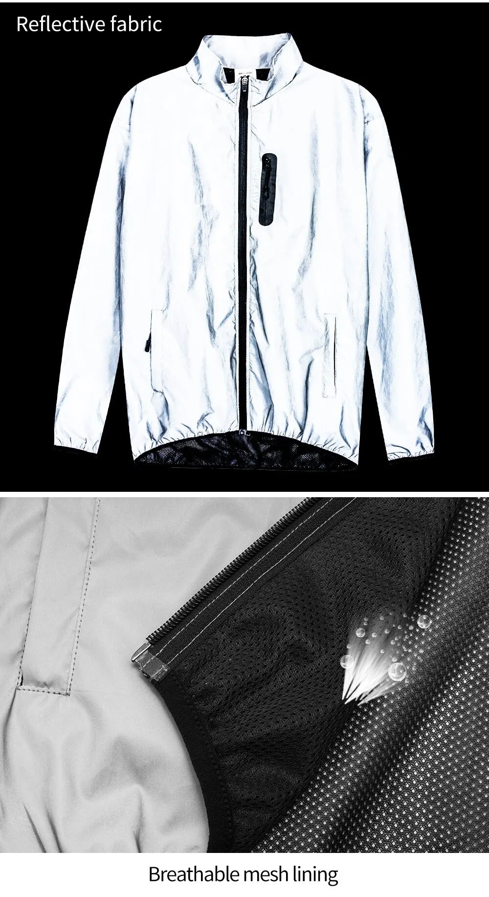 Full Reflective Cycling Jacket Winter Autumn Bicycle Windbreaker Bike Soft Windproof Waterproof Running Jacket Men's Coat