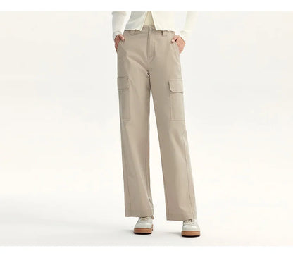 Women Pants Urban Workwear Cargo Wide Leg Loose Straight Casual Style Slim Street Daily Trousers 2026 Autumn