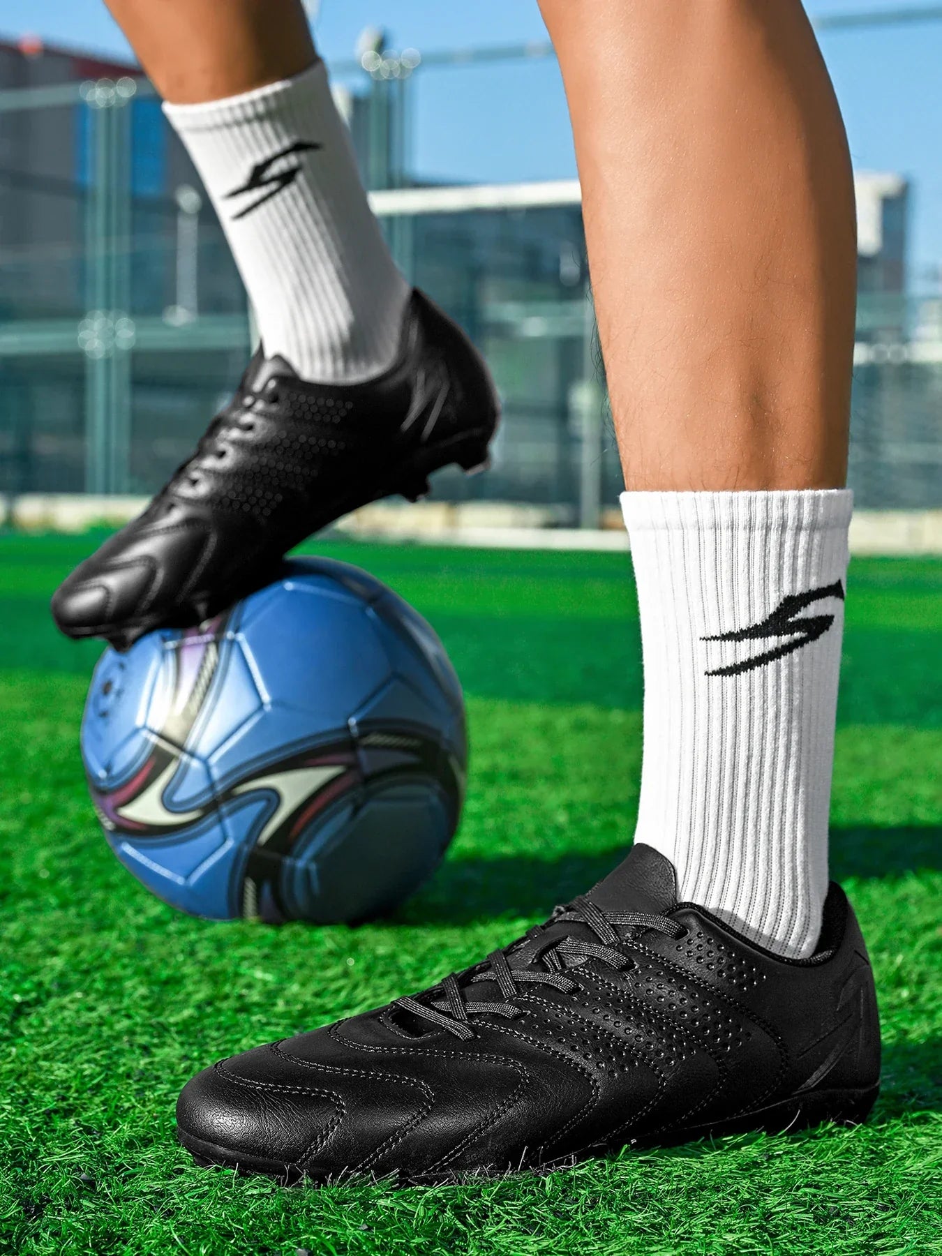 AG/FG Soccer Boots Unisex Youth Adult PU Fabric Upper TPU Sole Non-Slip Wear-Resistant Outdoor Sports Pitch
