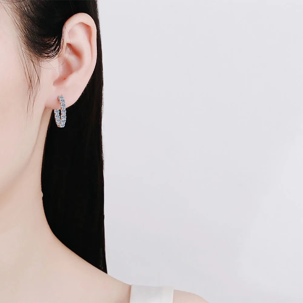 2.6cttw D Color Moissanite Earrings for Women 100% S925 Sterling Silver Hoop Earrings Plated 18K Fine Jewelry Wholesale