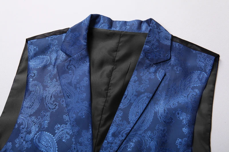 2025 New High-end Suit Collar Jacquard White Vest for Men, Black Sleeveless Waistcoat,navy Blue Billiards Uniform,magician Vests