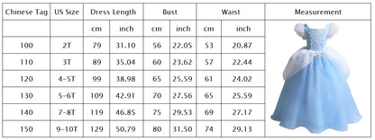 2026 Classic Cendrillon Costume Deluxe Lace Dress Birthday Party Role Play Princess Pretend Fairy Tale Grace Ball Gown for Kids