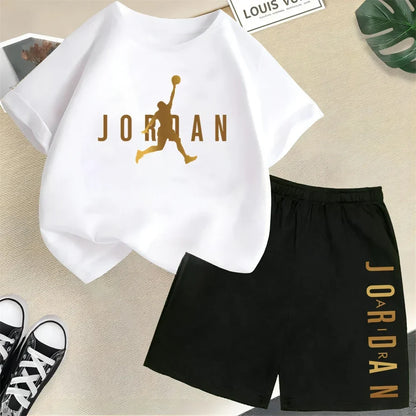 Summer Brand Sport Printed Children's Set Short Sleeve T-shirt Set Shorts 2pcs Set Kids Boy Girl Fashion Clothing Outfits