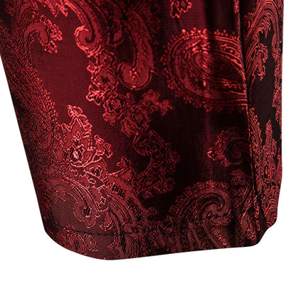 Spring Thin Men's Purple Floral Suit Pants, Wedding Party Dresses Pant, Fashion Casual Trousers, Red Black Pantalones Hombre