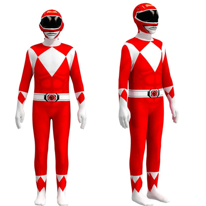 Fantasia Power Samurai Morpher Mighty Morphin Rangers Cosplay Costume Superhero Mask Kids Carnival Party Jumpsuit Zentai Suit