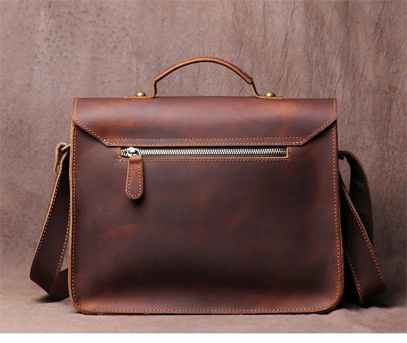 Retro Real Leather Messenger Bags Men and Women Shoulder Bag Natural Cowhide Crossbody Casual Handbag Luxury Cambridge Bags