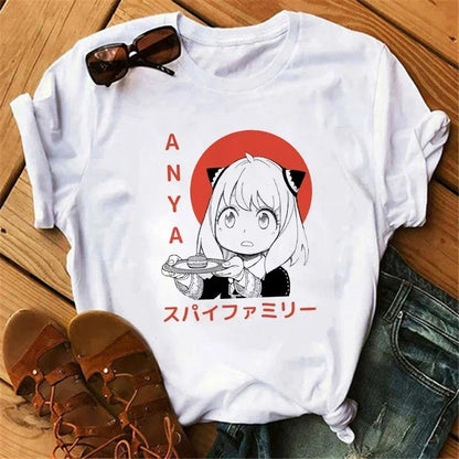 Anime Spy X Family T shirt Wommen Japanese Harajuku Fashion Short Sleeve T-shirts Summer Tops Kawaii O-Neck Women's T-shirt Top