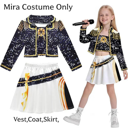 3Pcs Kpop Costume Rumi Singer Dance Dress 3D Print Girls Halloween Christmas Costumes Cosplay Fancy Stage Performance Outfits