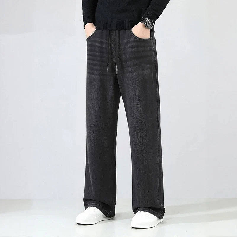 Men Pants Denim American Vintage Loose Straight Leg Trendy Fashion Comfort Commute 2026 Summer Casual Style Top