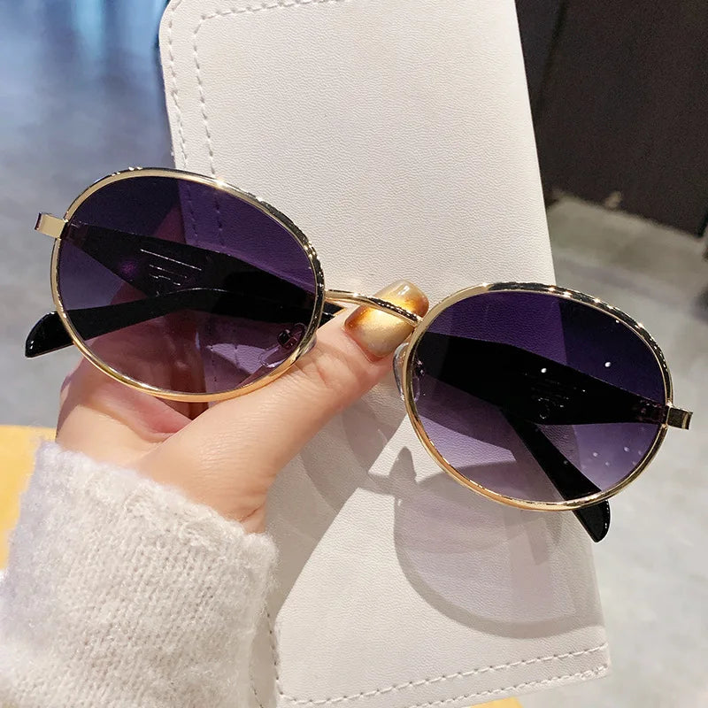 Fashion New Trend Oval Acetate Sunglasses for Women Brand Designer Ladies Shades Party Eyeglasses Girls Frame Sun Glasses