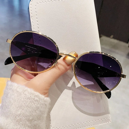 Fashion New Trend Oval Acetate Sunglasses for Women Brand Designer Ladies Shades Party Eyeglasses Girls Frame Sun Glasses