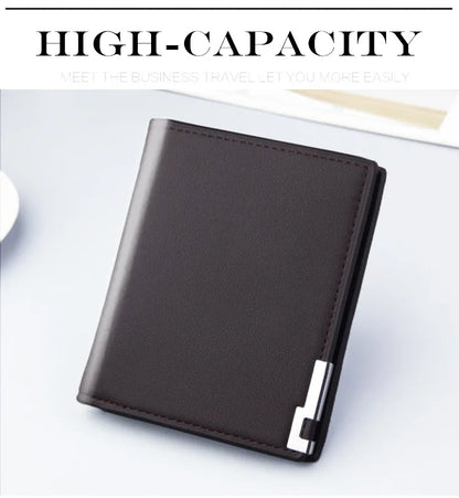 Short Men Wallets Card Holder Photo Holder Slim Male Print Wallet High Quality PU Leather Money Bag New Kpop Small Men's Purse