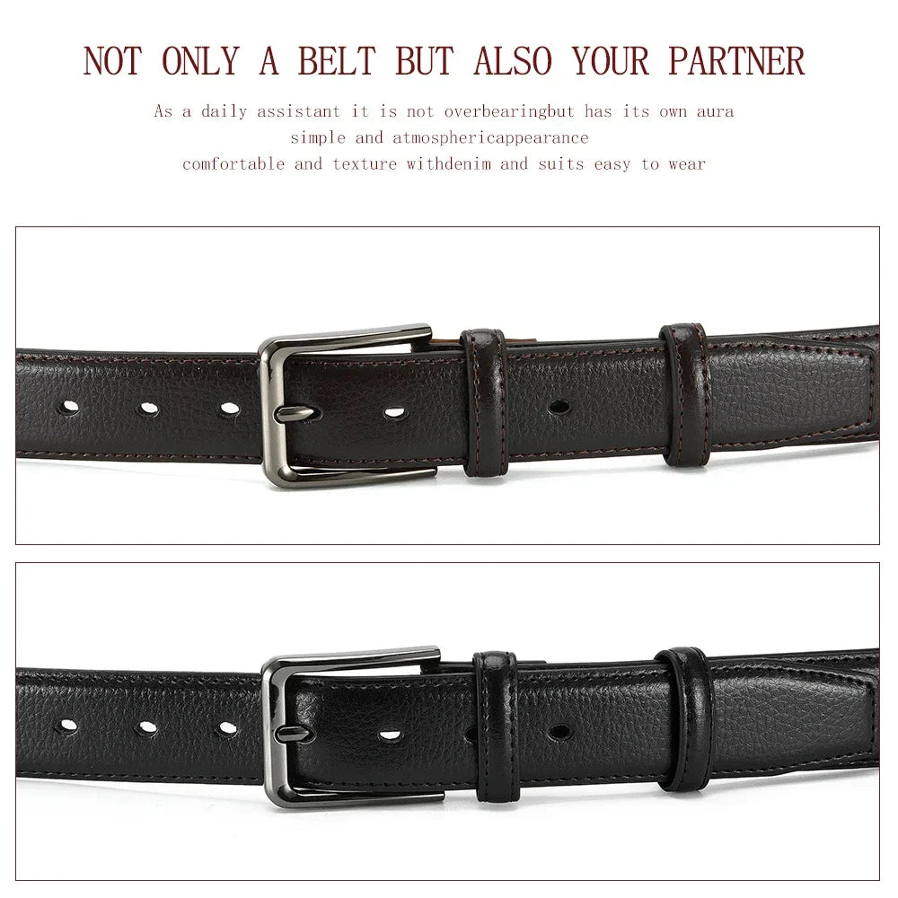 Men Belts High Quality Genuine Leather LONG Large Pin Buckle Metal Automatic Buckle Male Belts Strap Mal 115cm 135cm Size