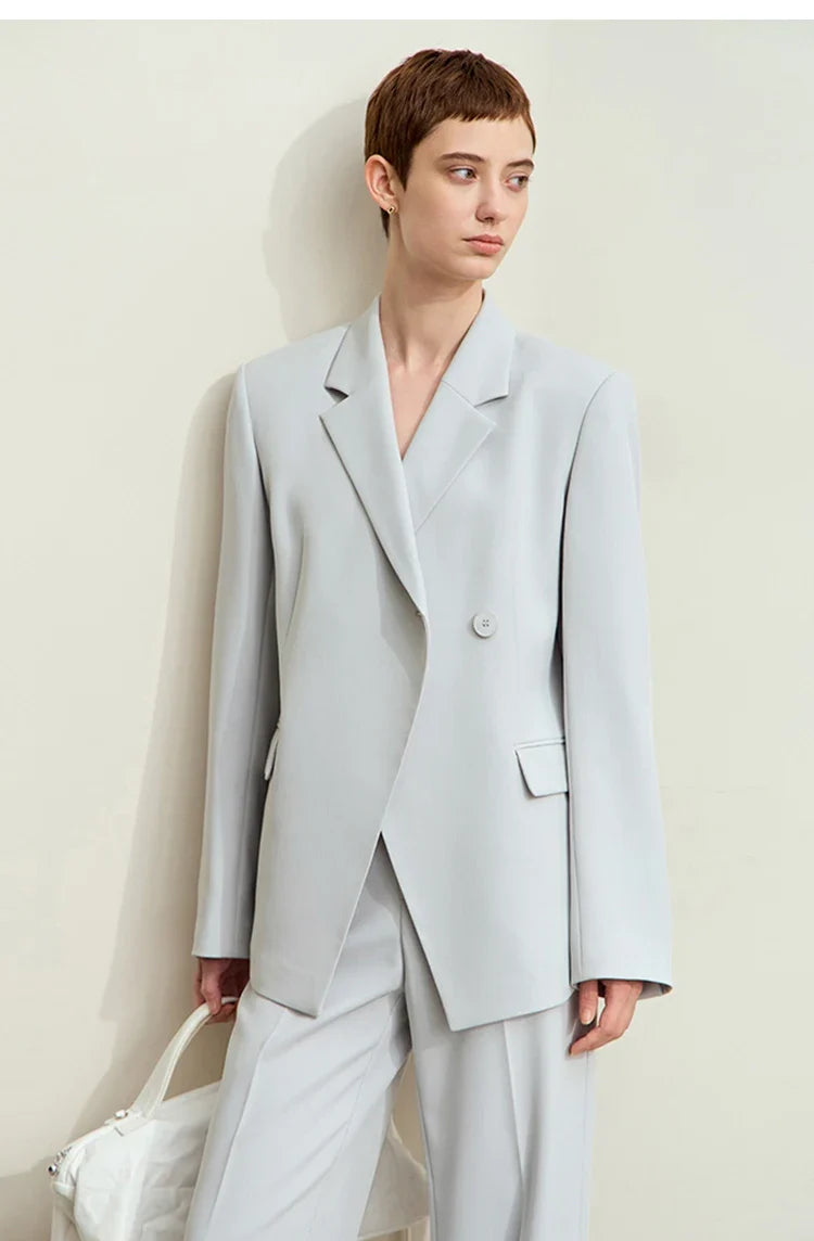 Minimalism 2024 Autumn New Blazers Women Notched Basic Quality Fashion Long Professional Jacket Women's Clothing 12443051