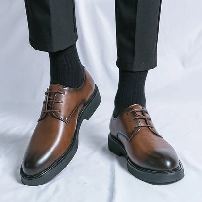 Trend Lace Up Shoes Wedding Dress Footwear Leisure Walk Office Flats New Business Formal Mens Oxford Shoes Leather Casual Shoes