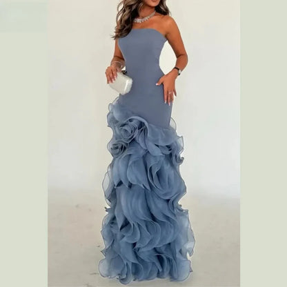 Elegant  Asymmetrical Prom Gown Tiered Layers Party Dress for Women Mermaid Evening Dresses Formal Occasion Dresses Customized