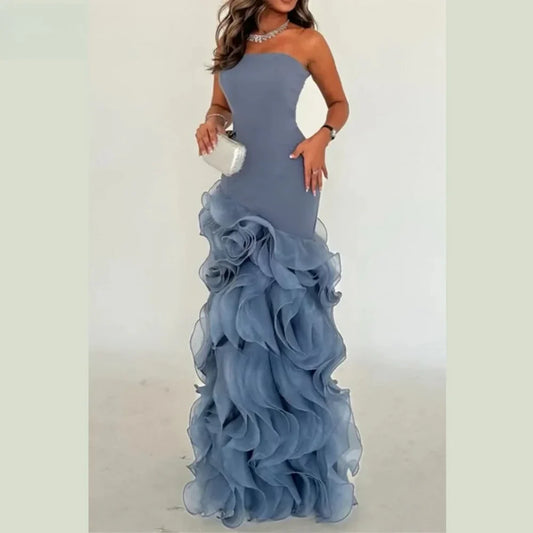 Elegant  Asymmetrical Prom Gown Tiered Layers Party Dress for Women Mermaid Evening Dresses Formal Occasion Dresses Customized