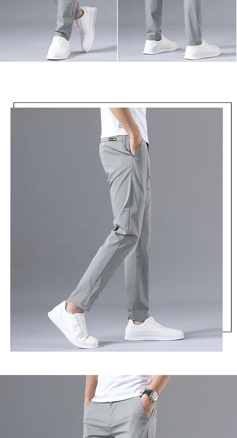Spring Summer Thin Slim Men Casual Pants Classic Business Cotton Stretch Golf Trousers Korean Fashion Male Clothing Pants