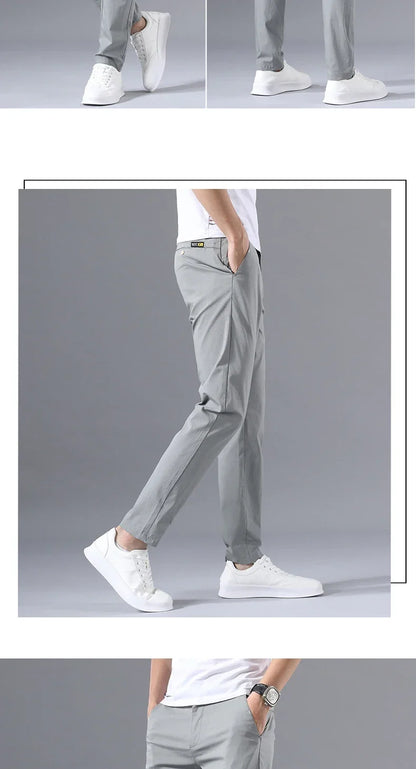Spring Summer Thin Slim Men Casual Pants Classic Business Cotton Stretch Golf Trousers Korean Fashion Male Clothing Pants
