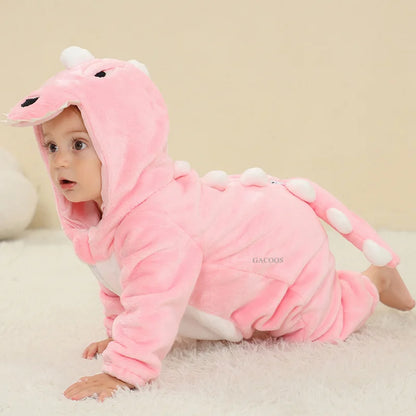 Cute Monkey Tiger Dinosaur Cosplay Costumes Boys Girls Toddler Animal Jumpsuit Baby Rompers Infant Clothes Pyjamas Kids Kigurumi