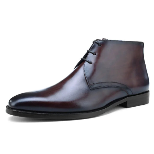 Calf Leather Men's Western Ankle Boots - Comfortable in Stock Chelsea Riding Boots for Men
