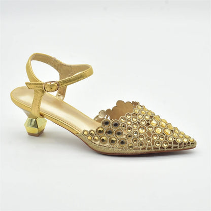 New Arrival Party Shoe and Bag Set for Women Italy 2026 Nigeria Elegance Party Rhinestone Pointed Toe Women's Shoes High Heel