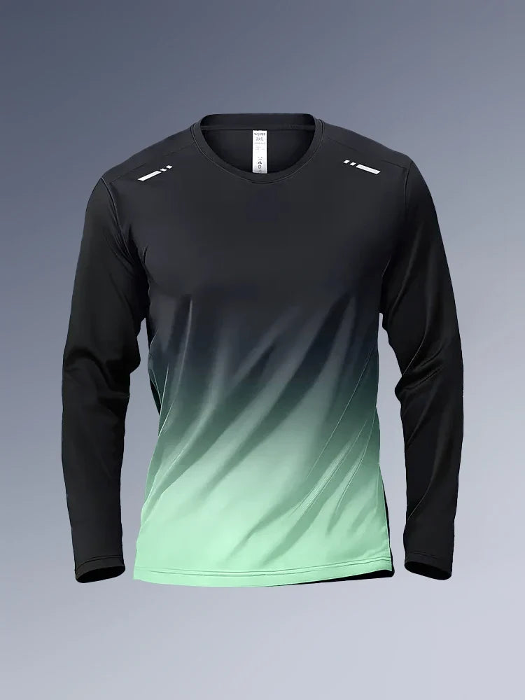 Men's Compression T-shirt, Long Sleeve Crew Neck Sweat-absorbing Quick-drying T-shirts For Men's Fitness Training