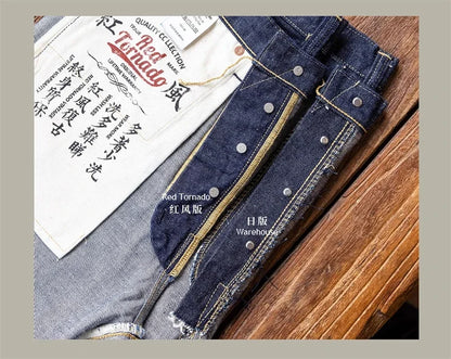 WWII Model Wide Straight Jeans One Wash 14oz Selvedge Denim