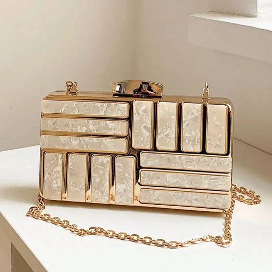 Women Clutch Evening Bags Flap Luxury New Arrival Hollow Out Style Glitter Handbags Metal Chain Party Wedding Bridal Pro
