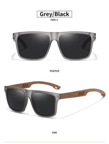 New Arrivals Black Wooden Polarized Sunglasses for Men Bamboo Sunglasses Red UV400 Lenses Fashion Driving Shades S5565