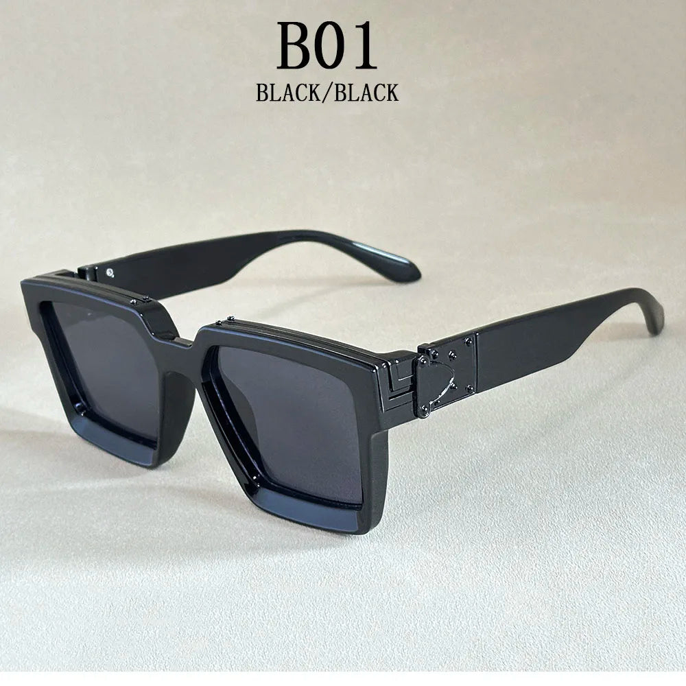 Square Sunglass Men Retro Millionaire Sunglasses Women 2025 Trendy Vintage Vacation Fashion Glasses Gafas De Sol Hombre Lunette