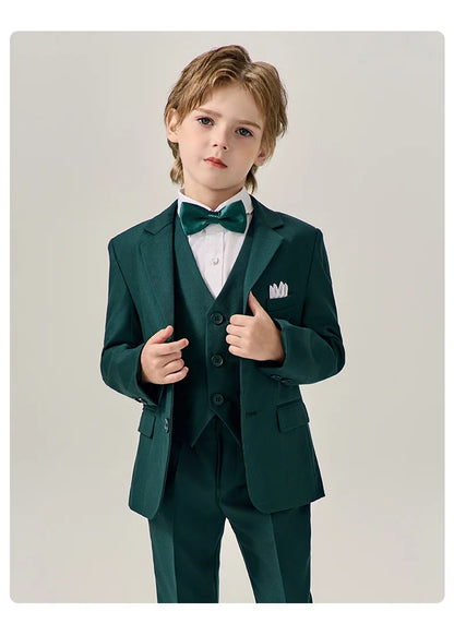 Prince Kids Purple Jakcet Vest Pants Bowtie Piano Party Dress Boys Wedding Ceremony Photograph Suit Children Performance Costume