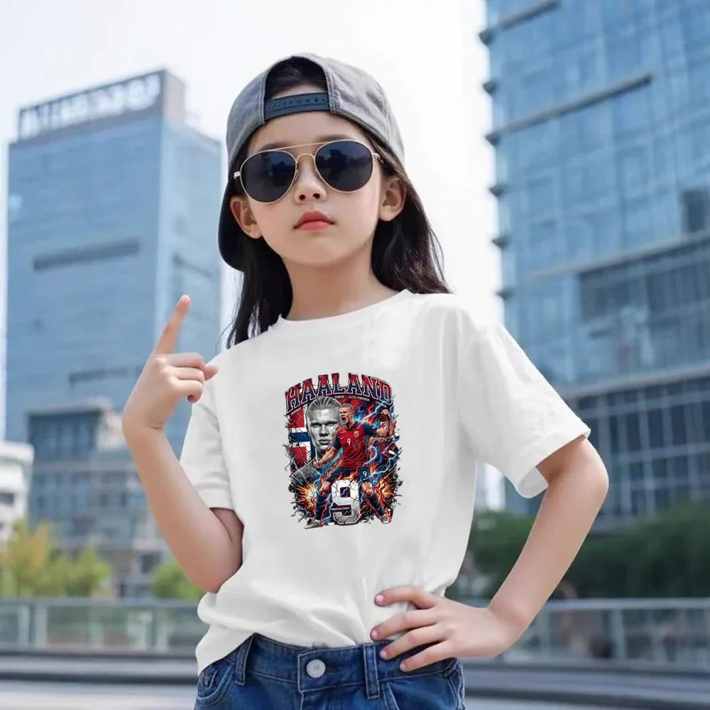 Summer Tees Football Famous General Print Set Suitable Children Short Sleeve Girls Boy Set Tshirt+Shorts 2pcs Kids Clothing