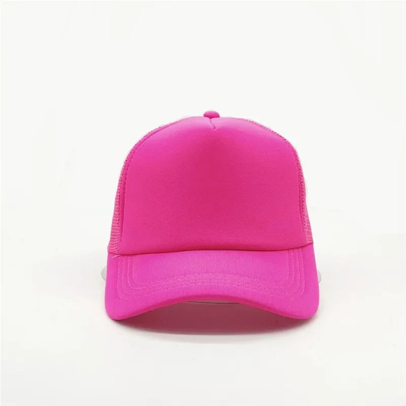 Unisex Cheaper 5 Panel Trucker Hat For Adult Summer Net Baseball Cap Men Women Sponge Mesh Adjustable Sun Hat Visor